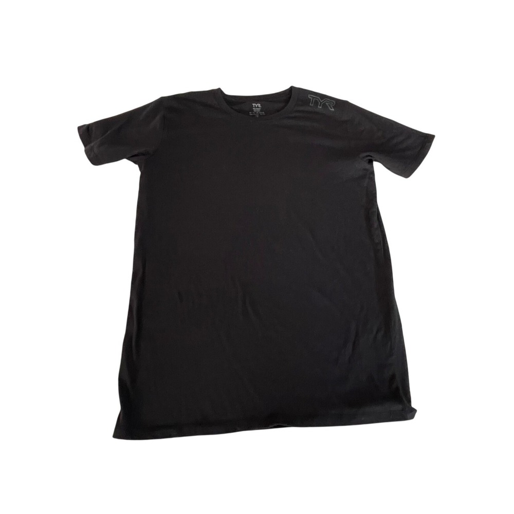 TYR Mens Black Tri-Blend Athletic Training T-Shirt Short Sleeve Small